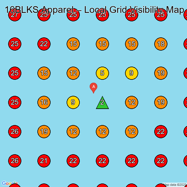 16BLKS Apparel GeoGrid visibility map for Bridal Shop in None